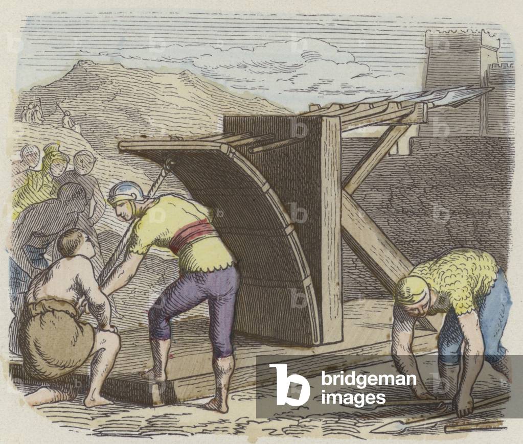 Roman ballista (coloured engraving)
