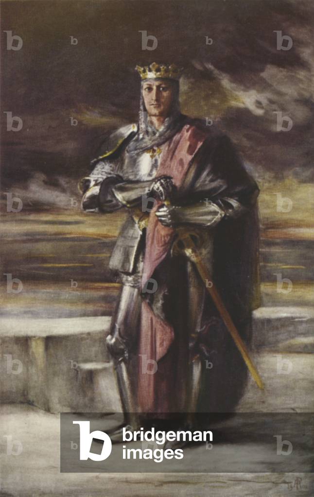 Lewis Waller as Henry V (colour litho)