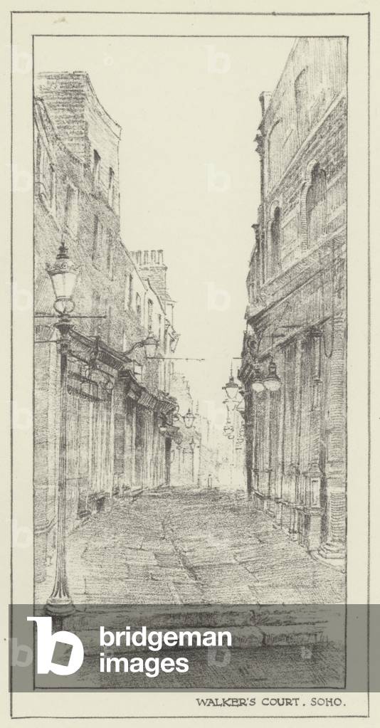Walker's Court, Soho (litho)