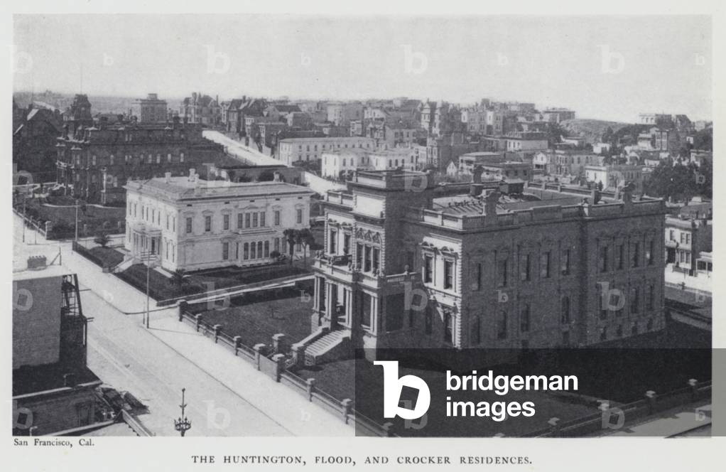 The Huntington, Flood, and Crocker Residences (b/w photo)