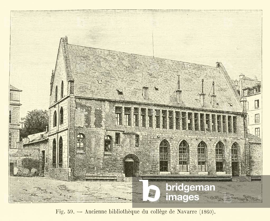 Ancienne bibliotheque du college de Navarre, 1860 (engraving)