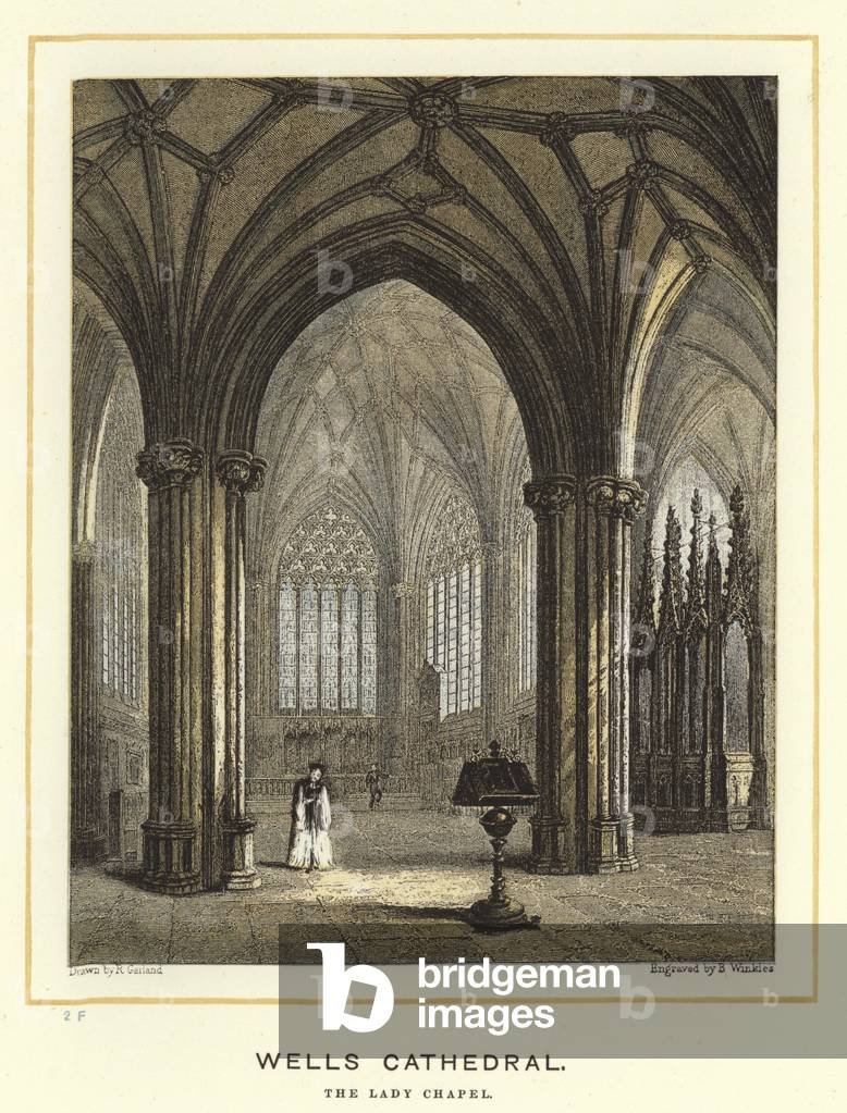 Wells Cathedral, the Lady Chapel (colour litho)
