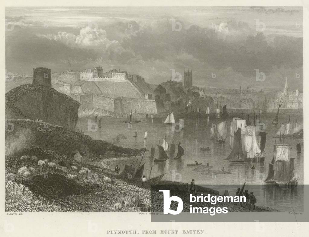 Plymouth, from the Mount Batten (engraving)