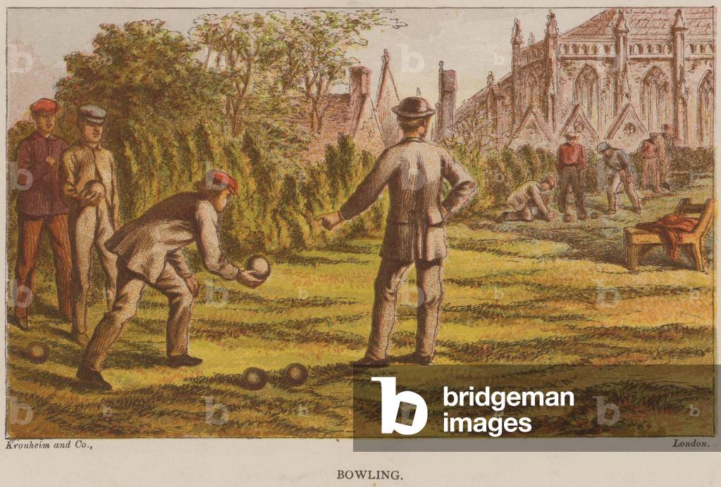 Bowling (coloured engraving)