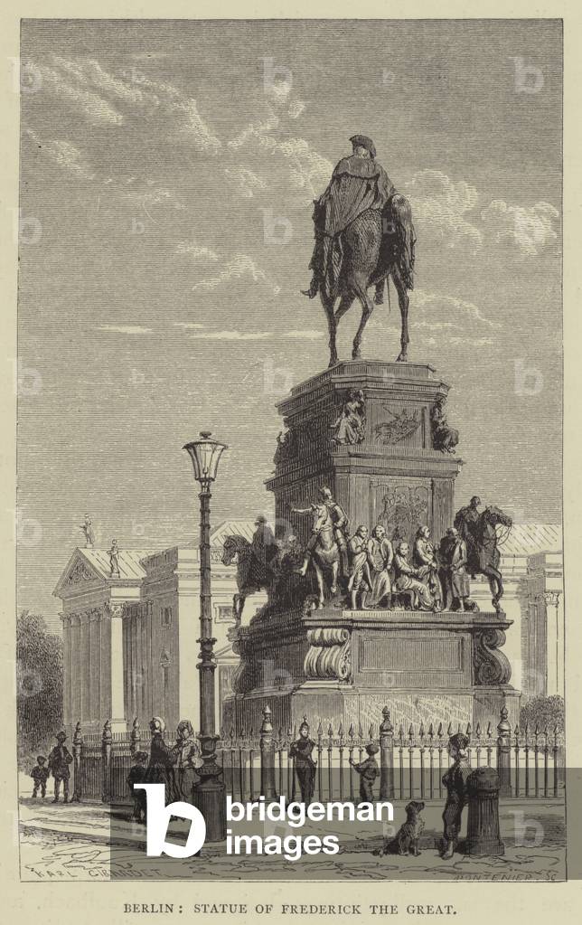 Berlin, Statue of Frederick the Great (engraving)