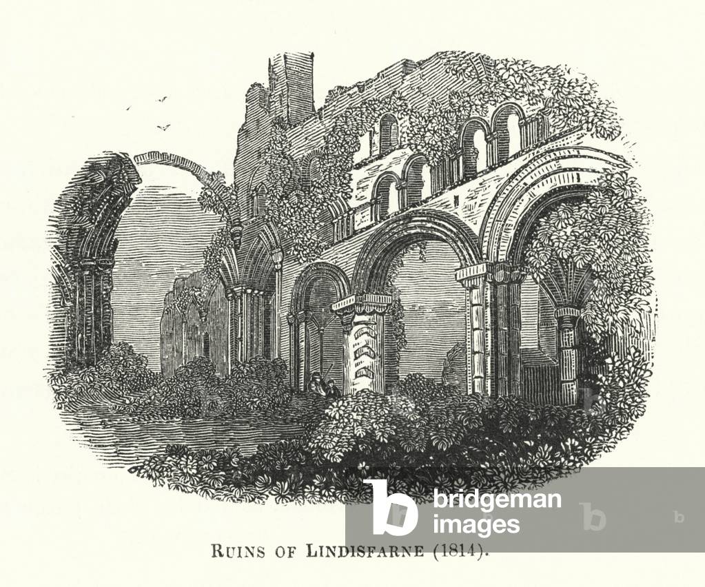 Ruins of Lindisfarne, 1814 (engraving)