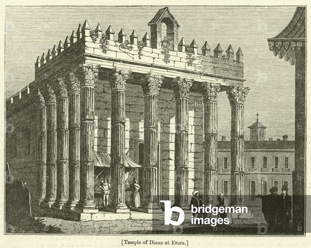 Temple of Diana at Evora (engraving)