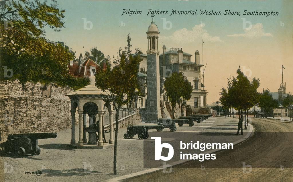 Pilgrim Fathers Memorial, Western Shore, Southampton. Postcard sent in 1913.