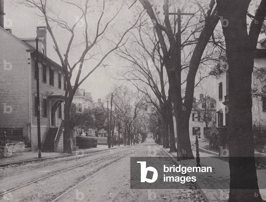 Providence, Rhode Island: Angel Street (b/w photo)