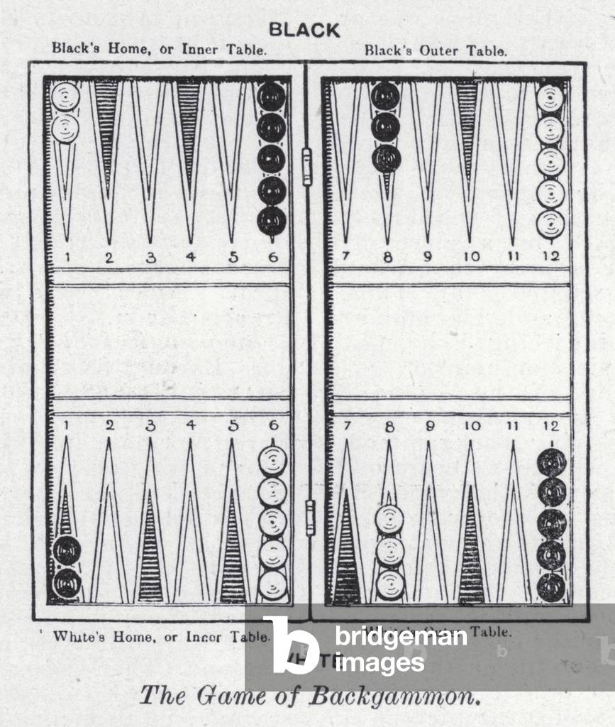 The game of Backgammon (litho)