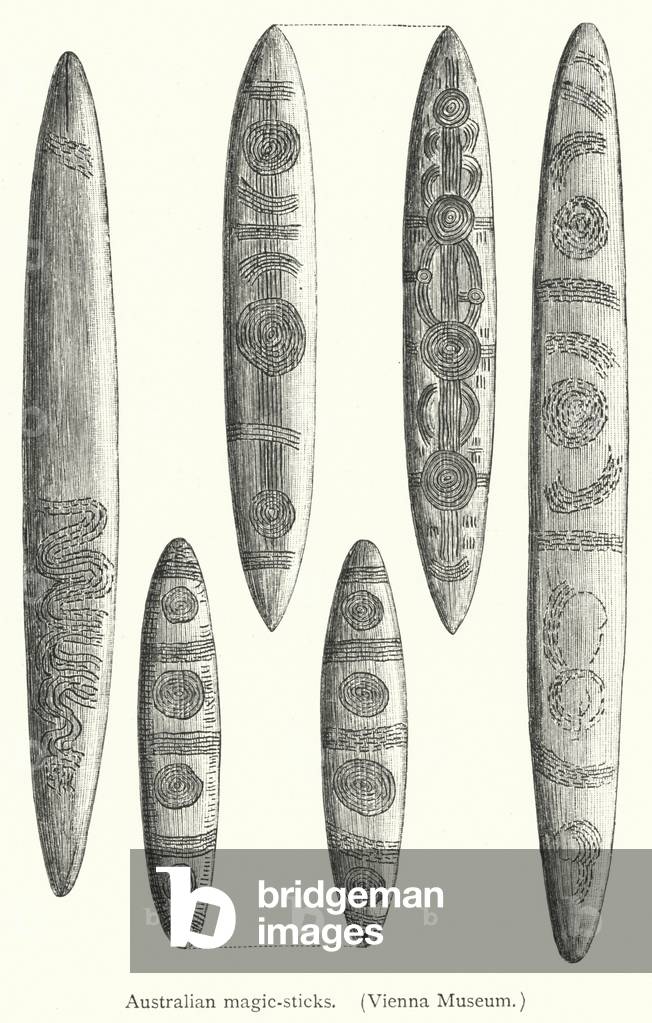 Australian magic-sticks (engraving)