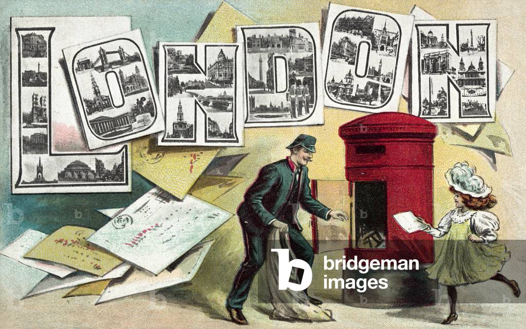Greetings from London (colour litho)