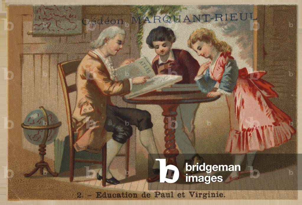 The education of Paul and Virginie (chromolitho)