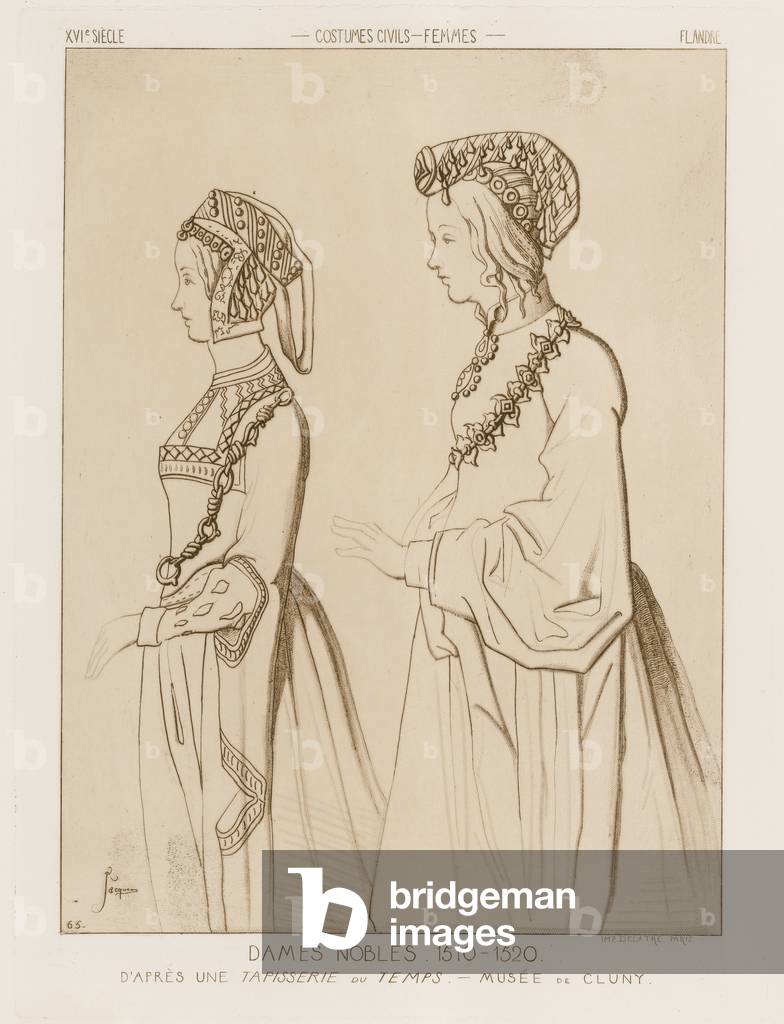 Noble women, 1510-1520 (engraving)