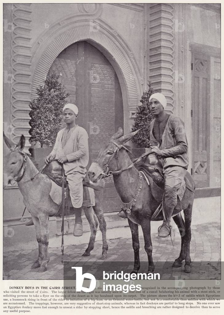 Chicago World's Fair, 1893: Donkey Boys in the Cairo Street (b/w photo)