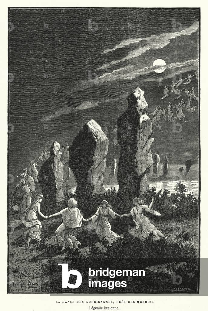 La Danse Des Korrigannes, Pres Des Menhirs (engraving)