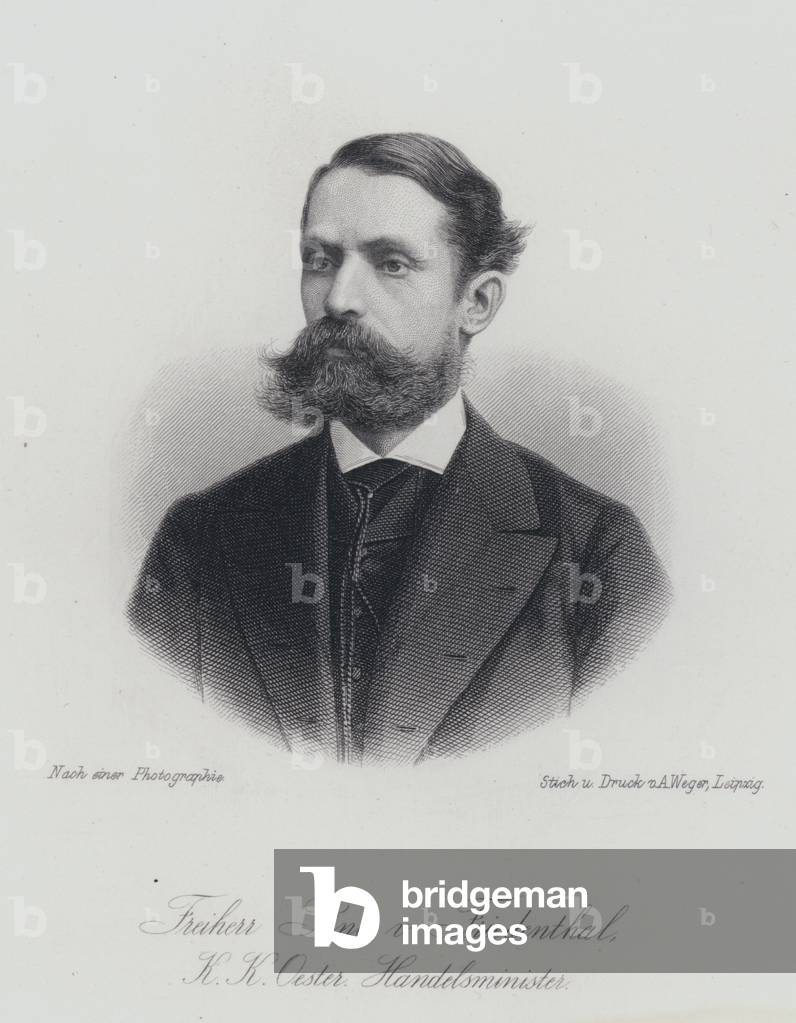 Felix Pino von Friedenthal, Austrian civil servant and politician (engraving)