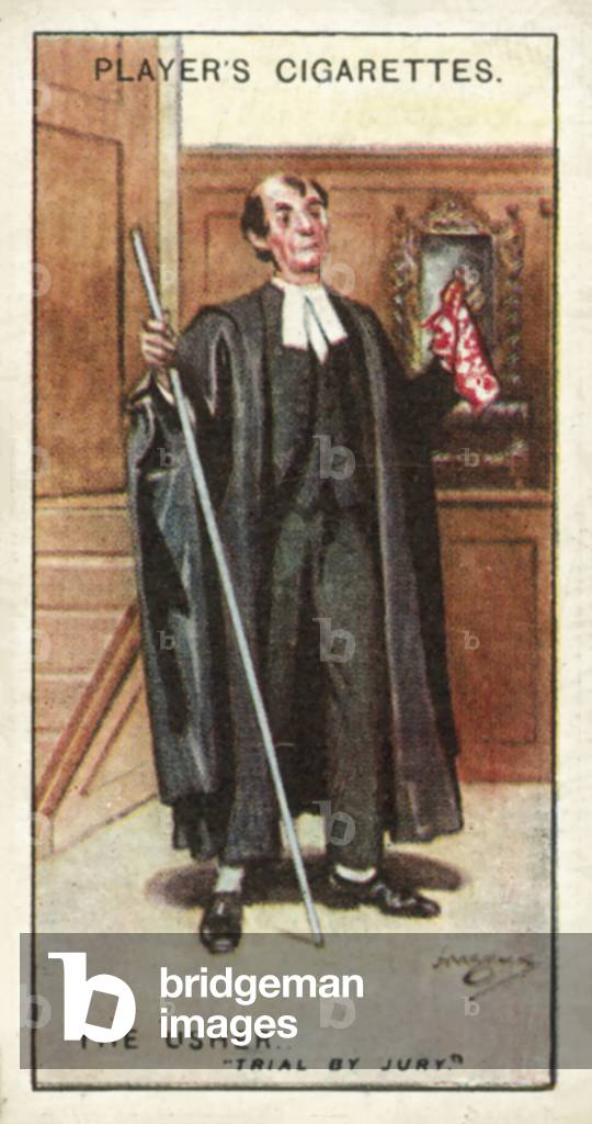 Gilbert and Sullivan, The Usher, Trial By Jury (colour litho)