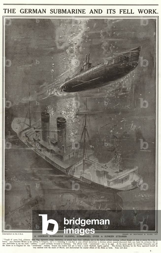 The German submarine and its fell work (litho)