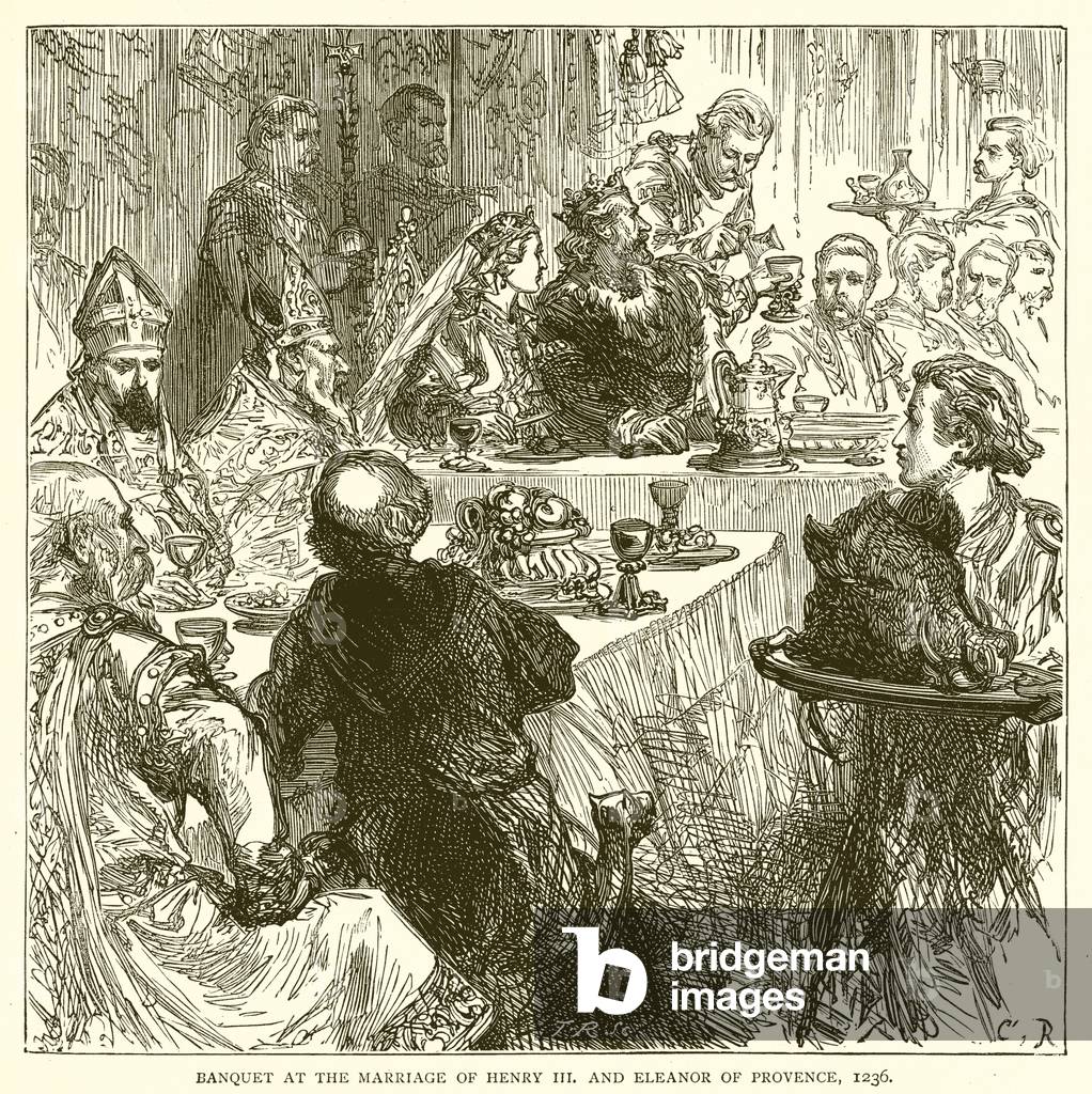 Banquet at the Marriage of Henry III and Eleanor of Provence, 1236 (engraving)