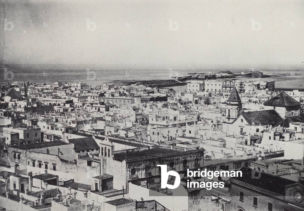 Cadiz: Vista General Desde la Torre de Tavira (b/w photo)