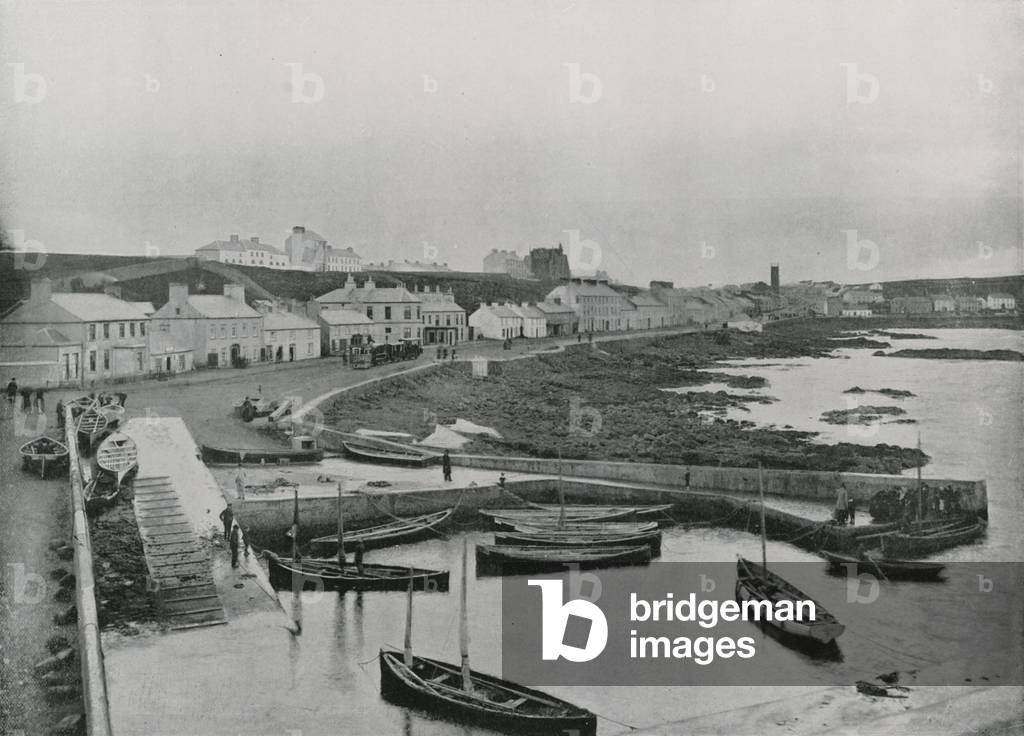 Portstewart, the Harbour and Town (b/w photo)