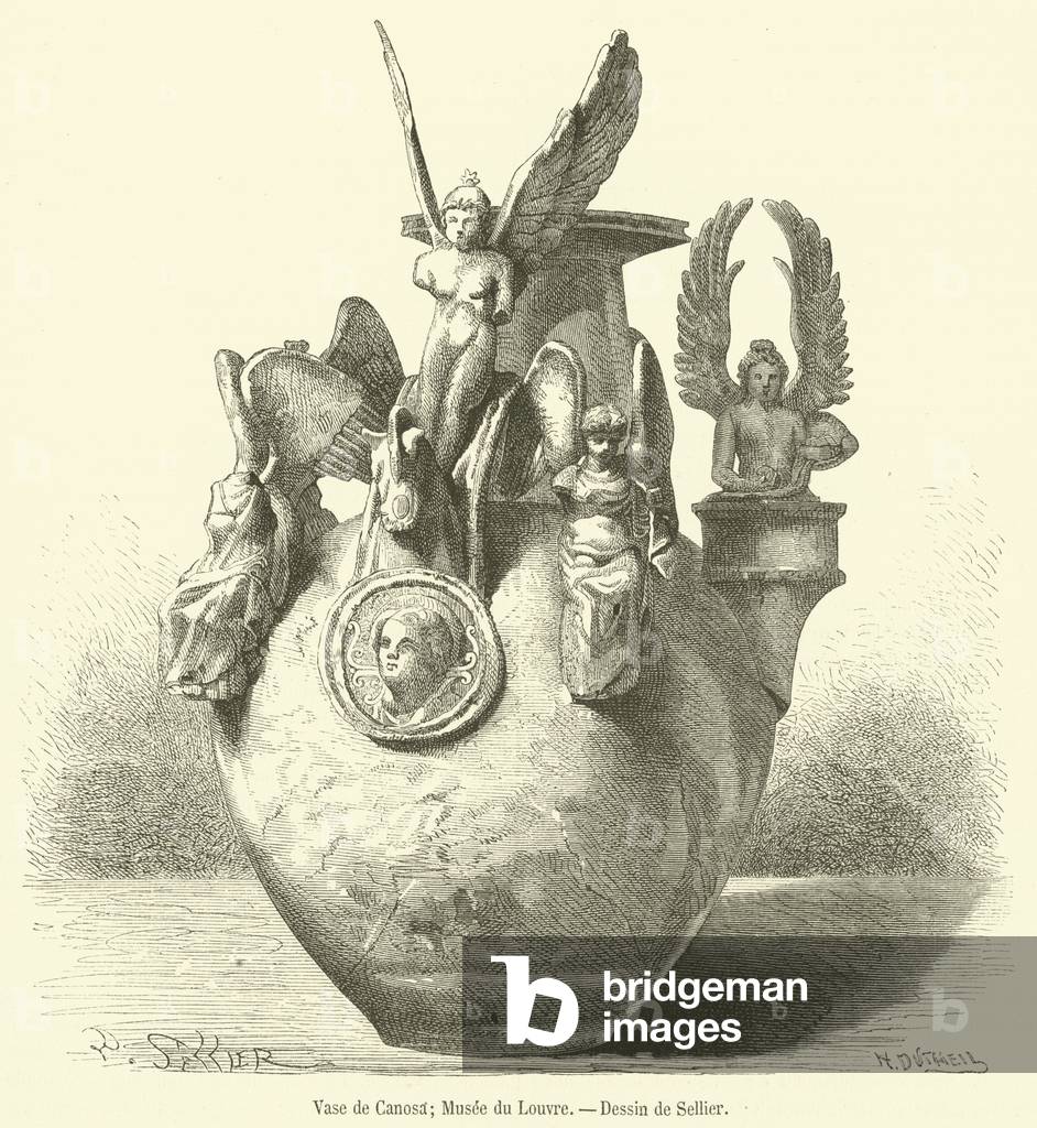 Vase de Canosa, Musee du Louvre (engraving)