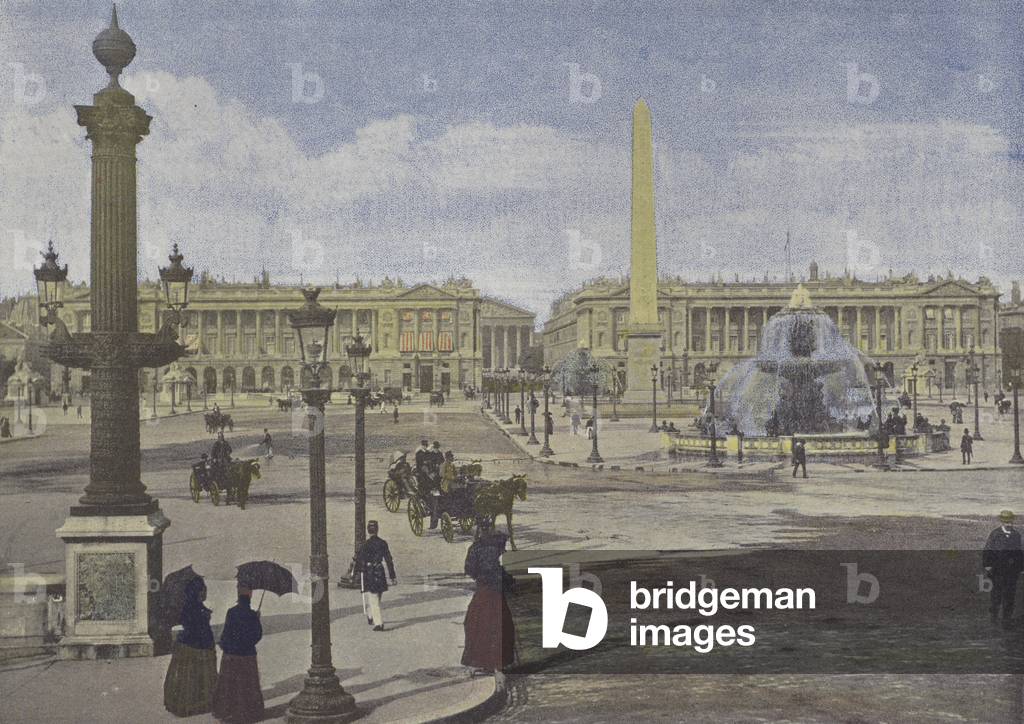 Paris, Place de la Concorde (coloured photo)