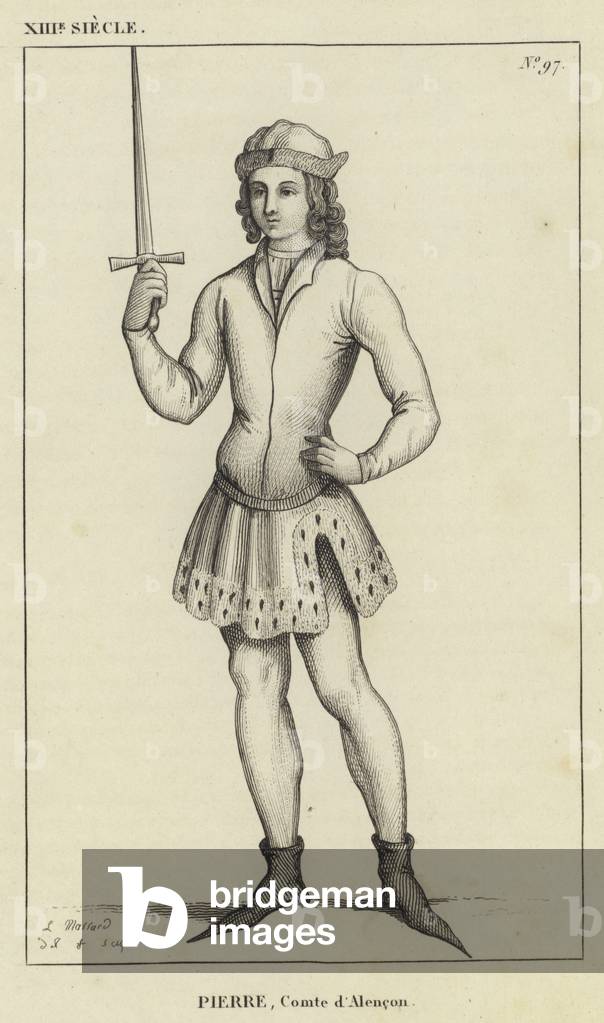 XIII Siecle, Pierre, Comte d'Alencon (engraving)