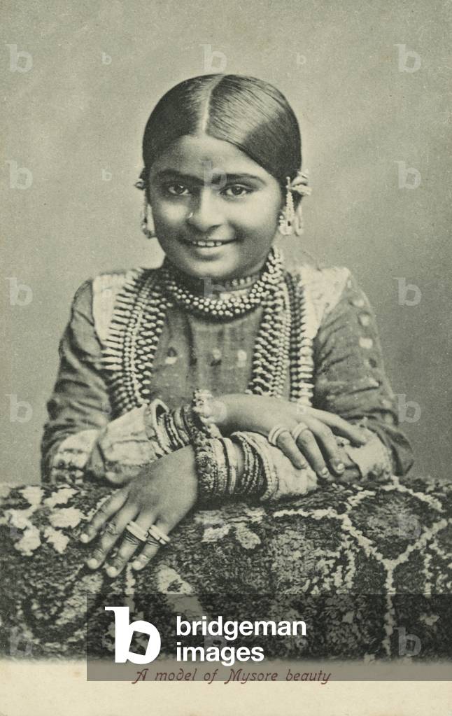 A model of Mysore beauty (b/w photo)