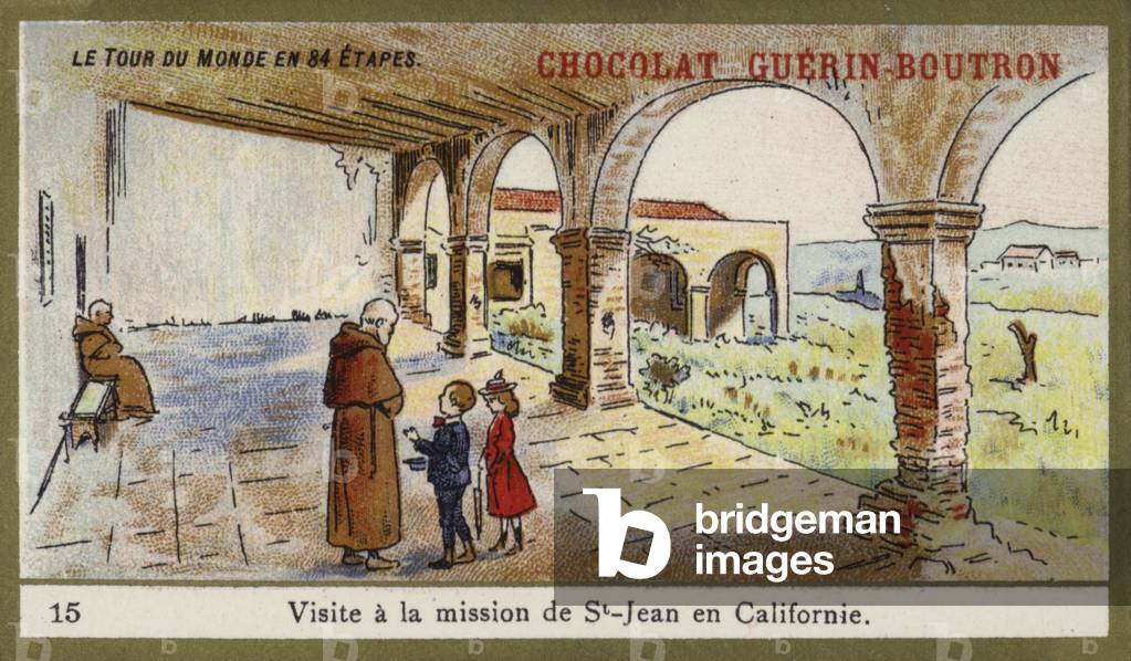 Visit to the Mission of San Juan, California (chromolitho)