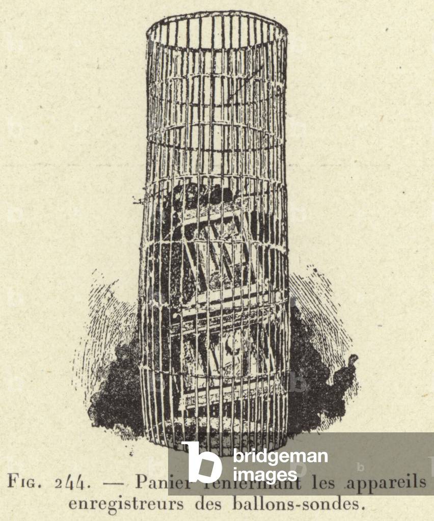 Panier renfermant les appareils enregistreurs des ballons-sondes (engraving)