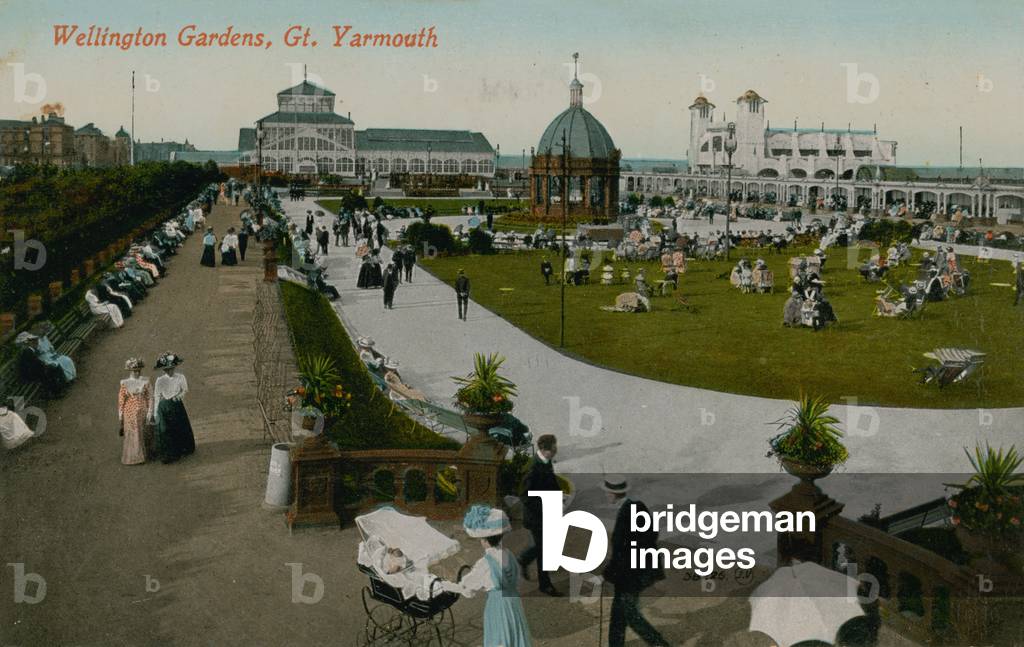Wellington Gardens, Great Yarmouth. Postcard sent in 1913.