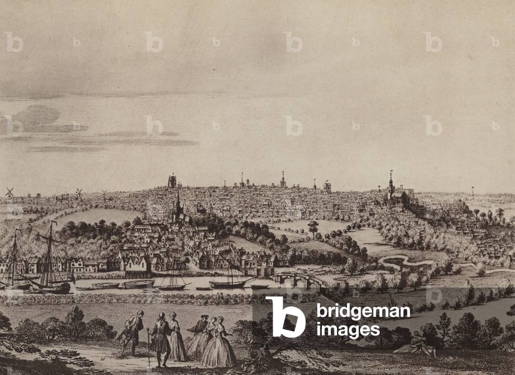 South East Prospect of Colchester taken from Clinggoe Hill 1741 (litho)