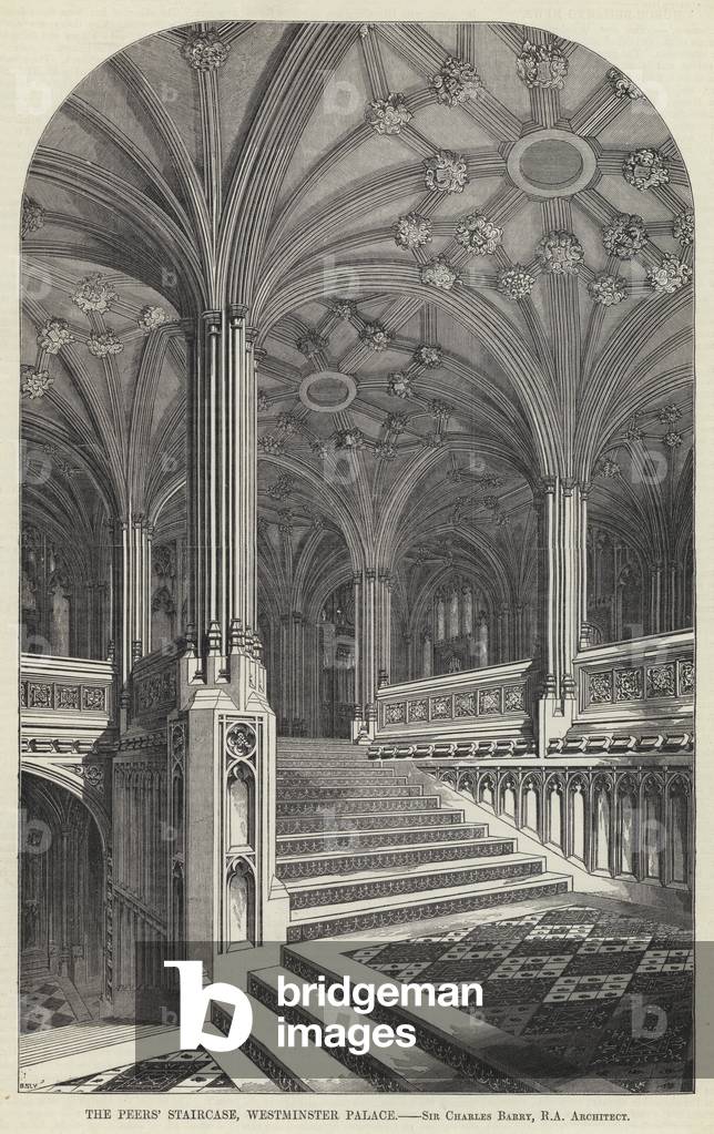 The Peers' Staircase, Wesminster Palace (engraving)