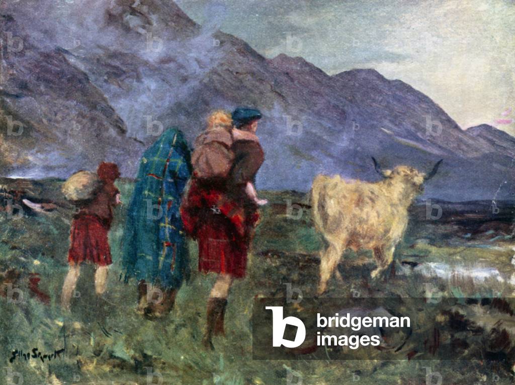 I undid the Cow and we began our Toilsome Journey (colour litho)