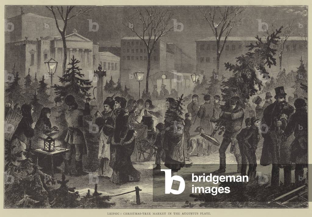 Leipsic, Christmas-Tree Market in the Augustus Platz (engraving)