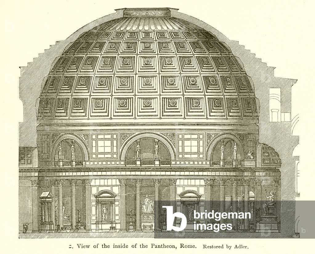 Visit of the inside of the Pantheon, Rome (engraving)