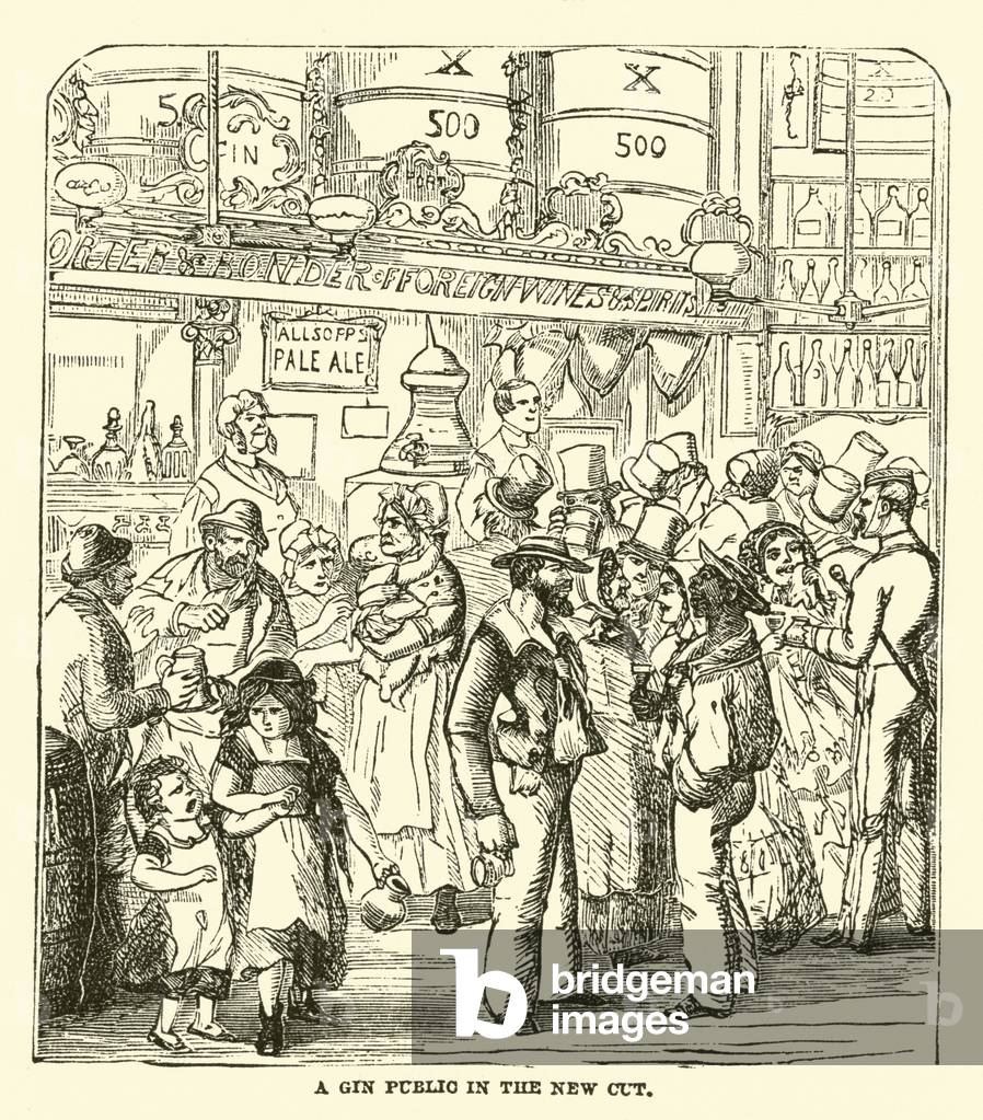 A gin public in the New Cut (engraving)