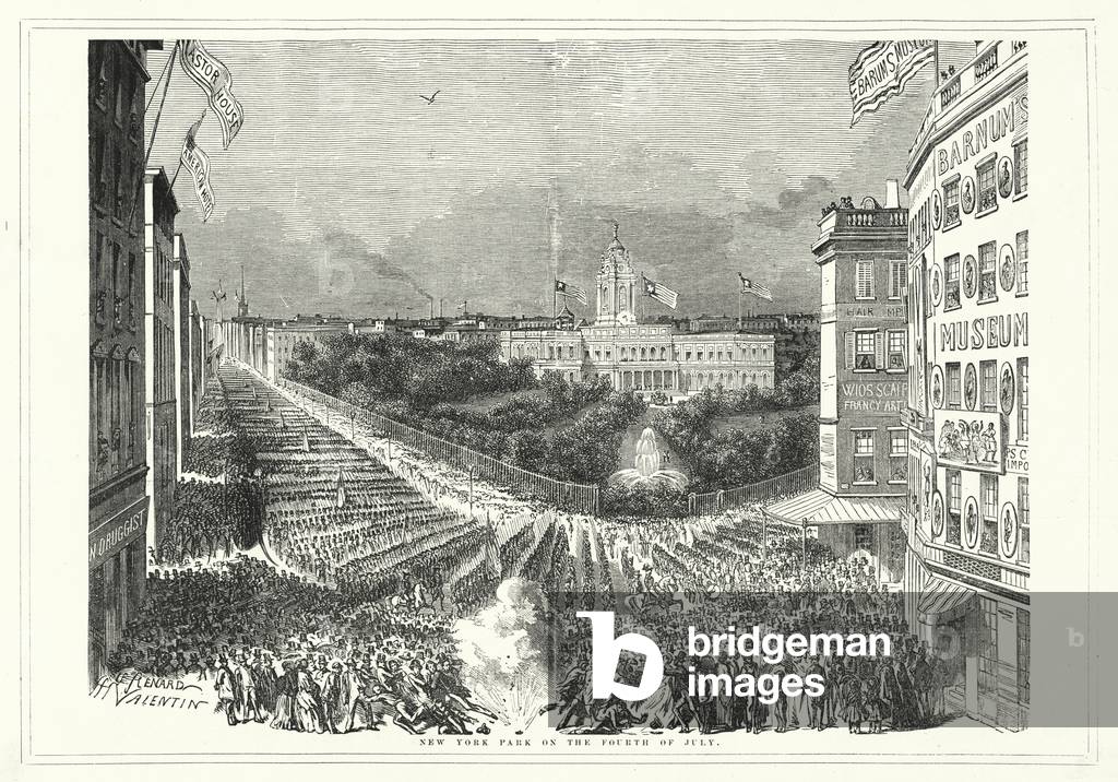 New York Park on the Fourth of July (engraving)