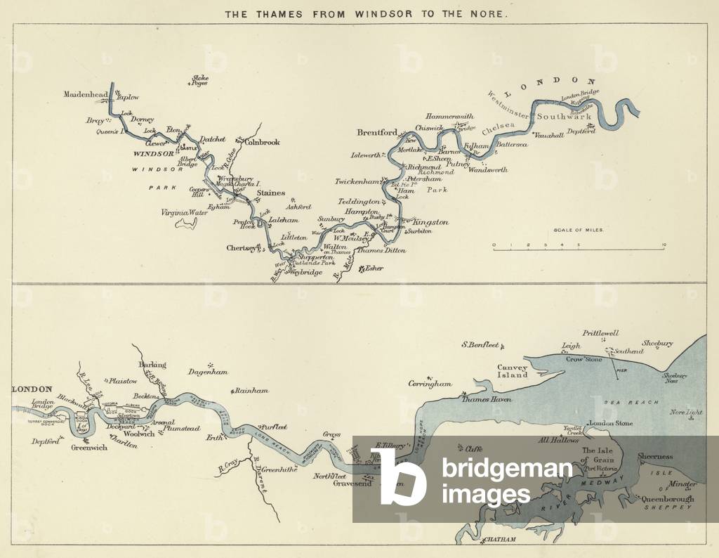 The Thames from Windsor to the Nore (litho)