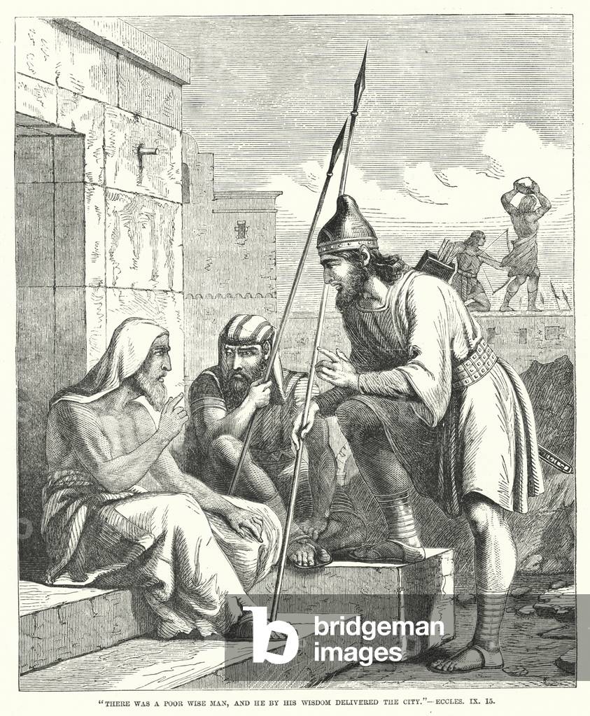 There was a poor wise man, and he by his wisdom delivered the city, Ecclesiastes IX, 15 (engraving)