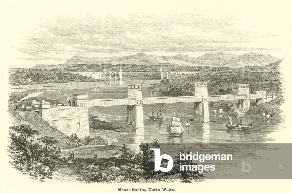 Menai Straits, North Wales (engraving)