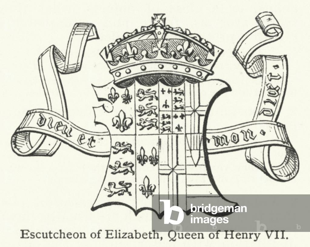 Escutcheon of Elizabeth, Queen of Henry VII (engraving)
