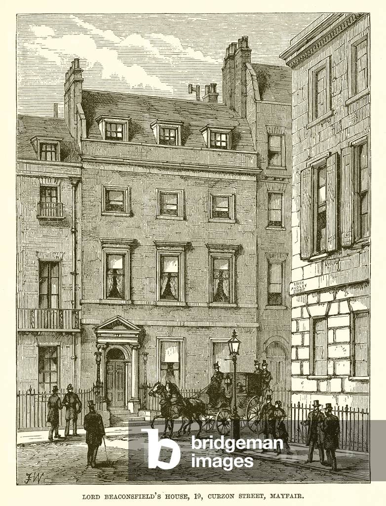 Lord Beaconsfield's House, 19, Curzon Street, Mayfair (engraving)
