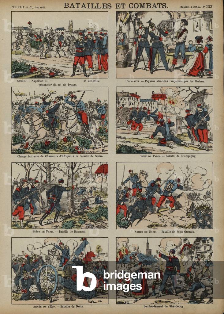 Battles of the Franco-Prussian War, 1870-1871 (coloured engraving)