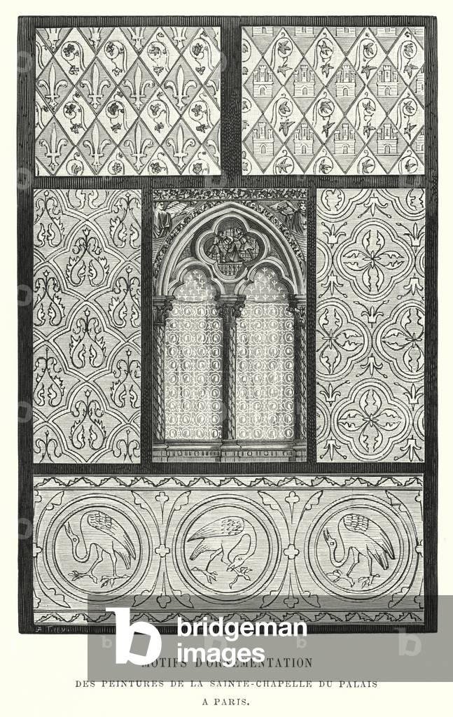 Motifs d'Ornementation, des Peintures de La Sainte-Chapelle du Palais a Paris (engraving)