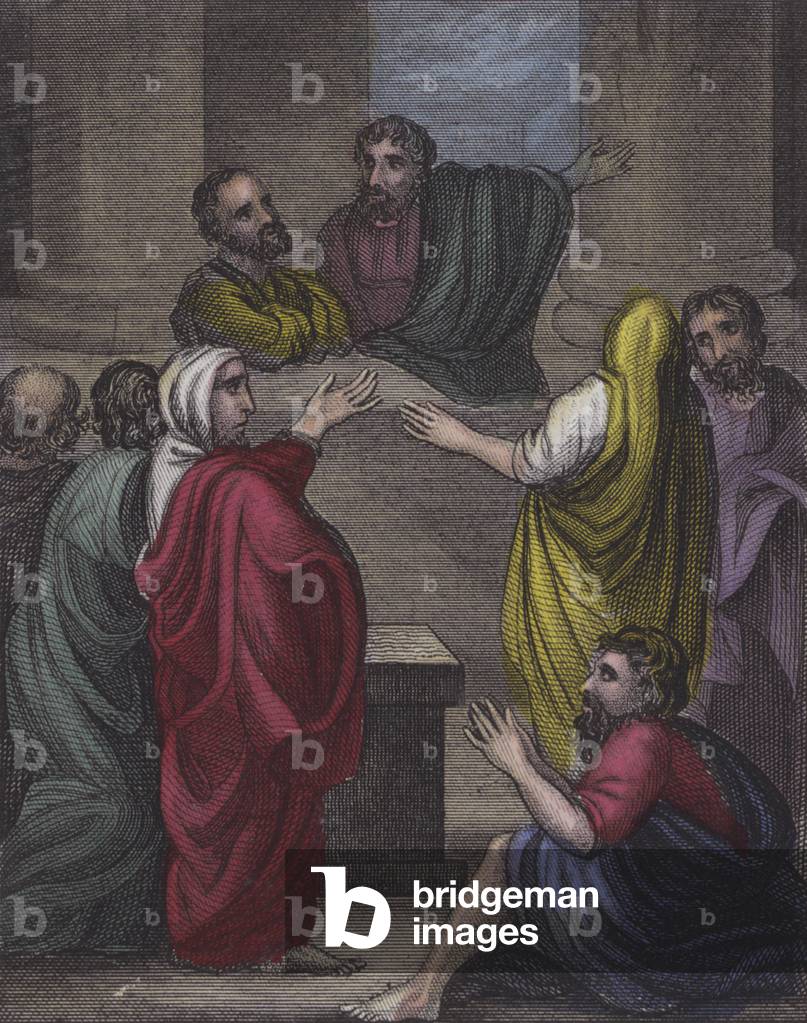 Illustration for Scripture History for the Improvement of Youth, c.1850 (coloured engraving)