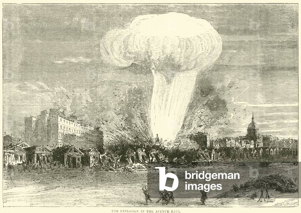 The explosion in the Avenue Rapp, April 1871 (engraving)