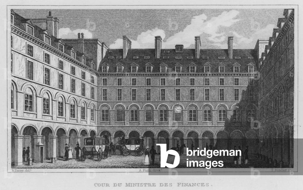 Paris, Cour De Ministre Des Finances (engraving)